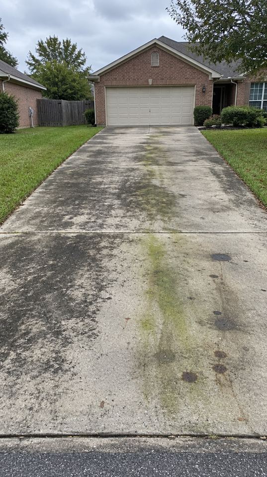 Pressure washing before